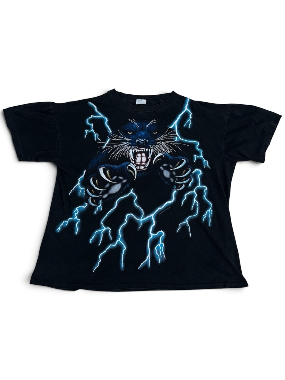 vintage american thunder panther all over print biker t shirt